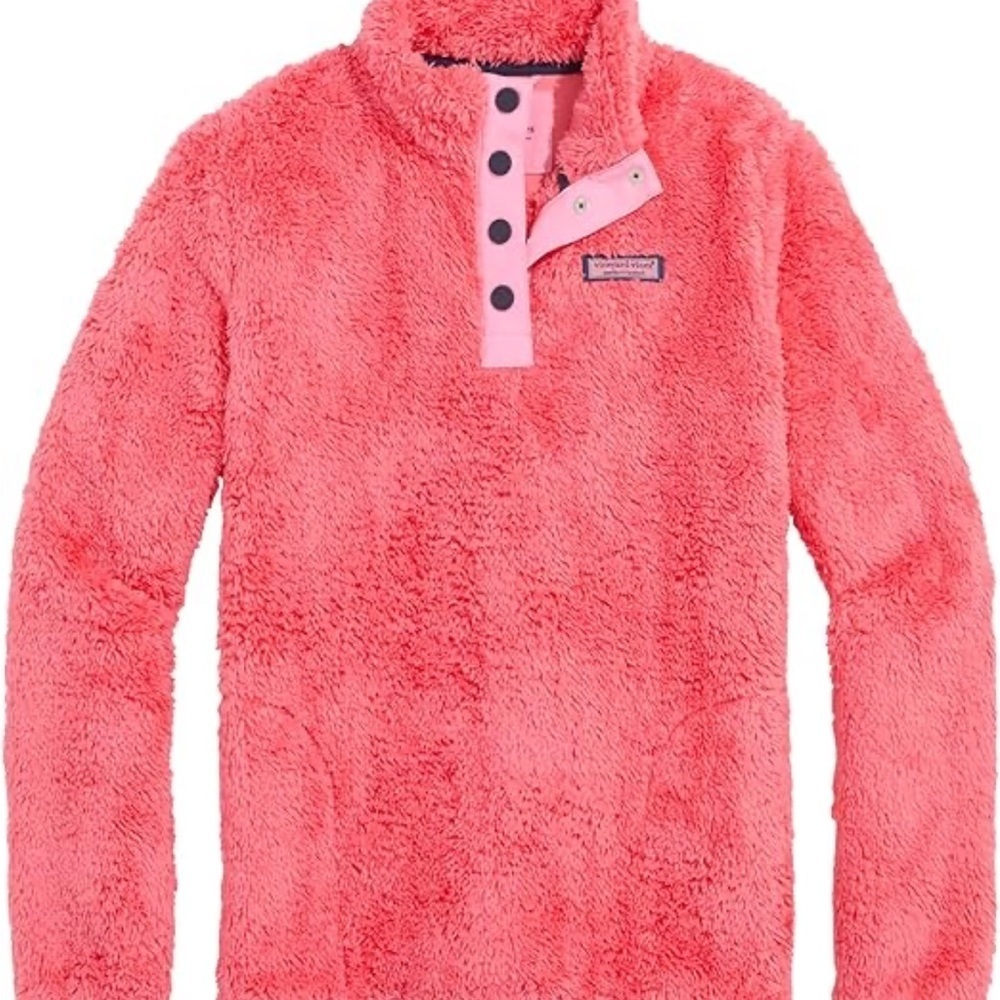 Vineyard vine Girls Simply Southern Pink Fuzzy Sweater